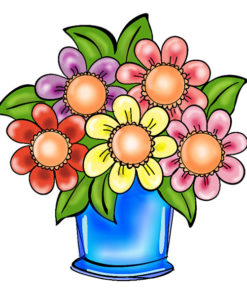 آموزش نقاشی گلدان گل